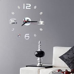 Diy αυτοκόλλητο ρολόι τοίχου coffee