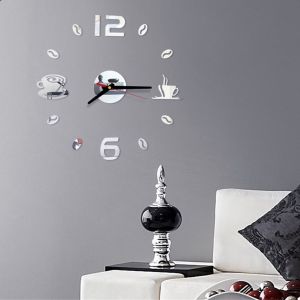 Diy αυτοκόλλητο ρολόι τοίχου coffee