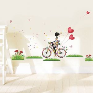 DIY αυτοκόλλητο flower girl ποδήλατο